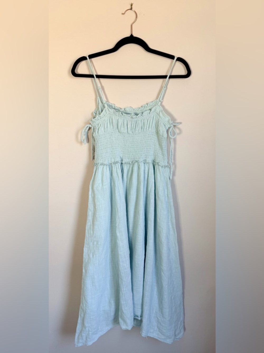 Urban Outfitters Mint Green Smocked Midi Dress M Coastal Cowgirl Sundress